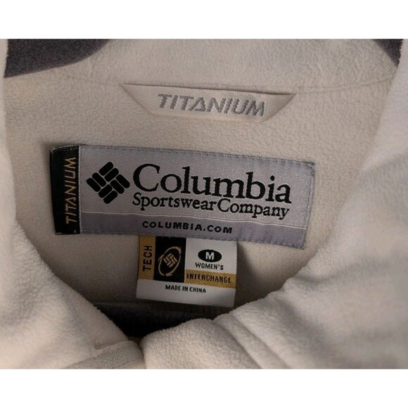 Columbia Titanium Women’s Fleece Jacket Medium White Full Zip Pocket - Picture 2 of 10